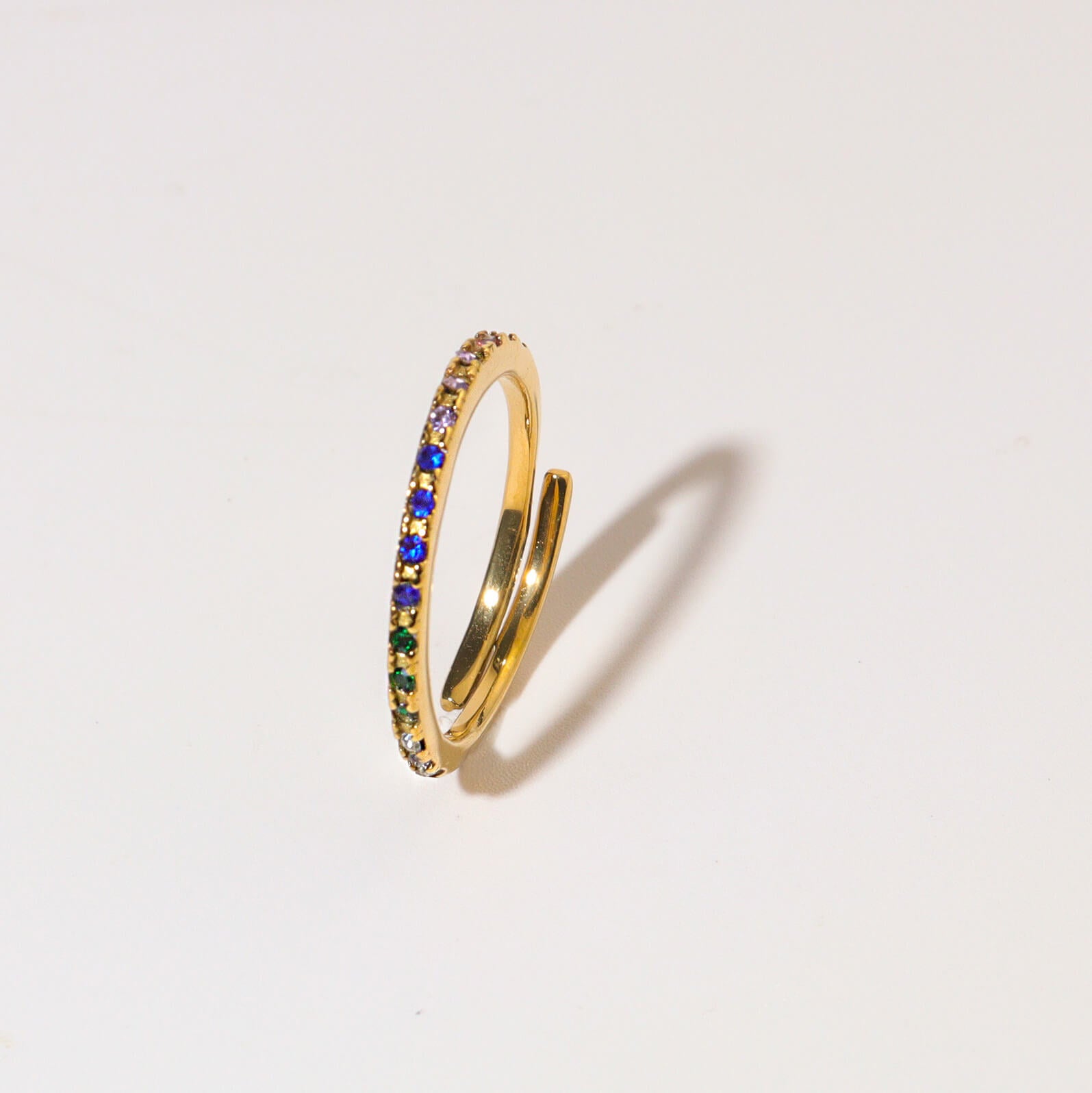 Multicolor Cubic Gold Ring