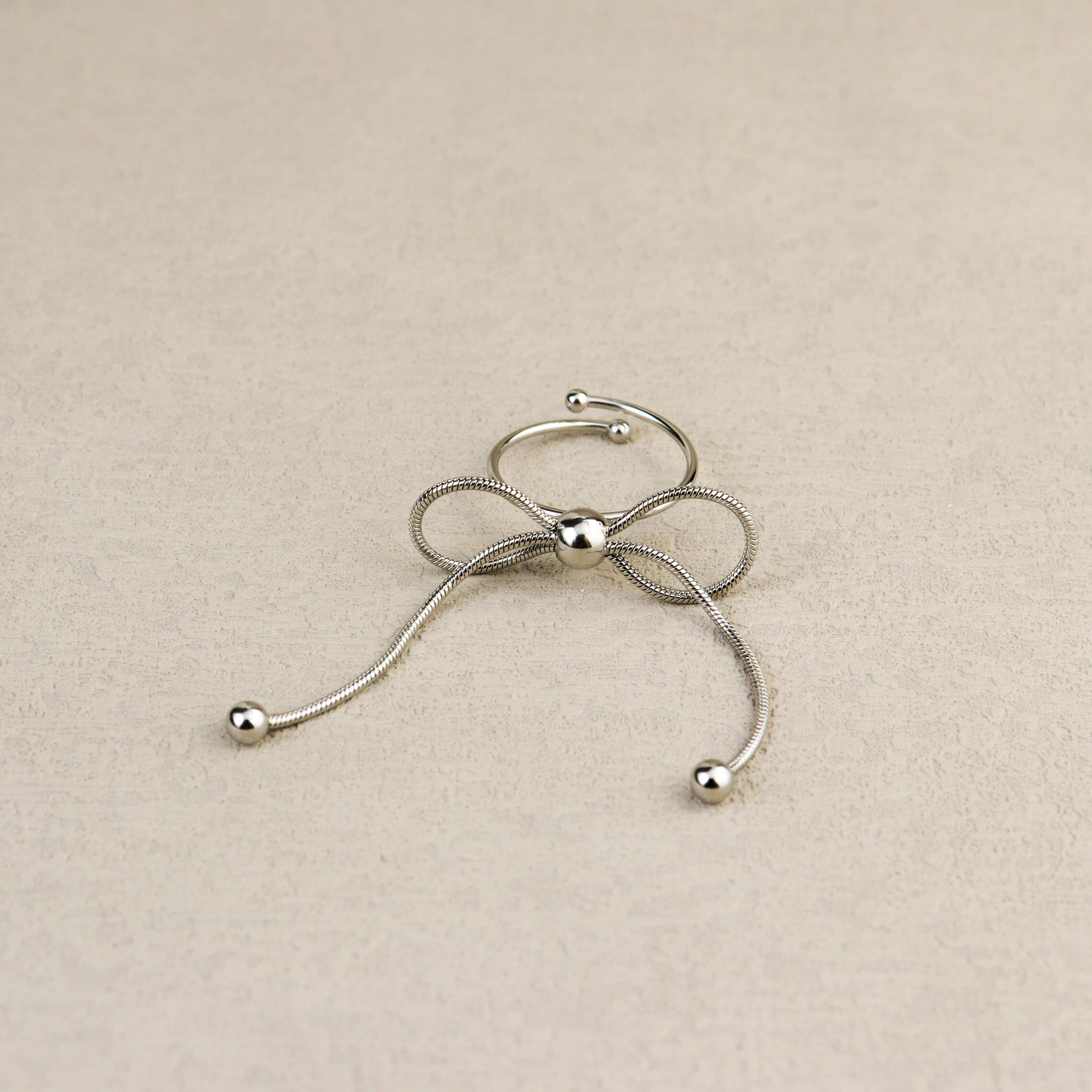 Dancing Bow Silver Ring