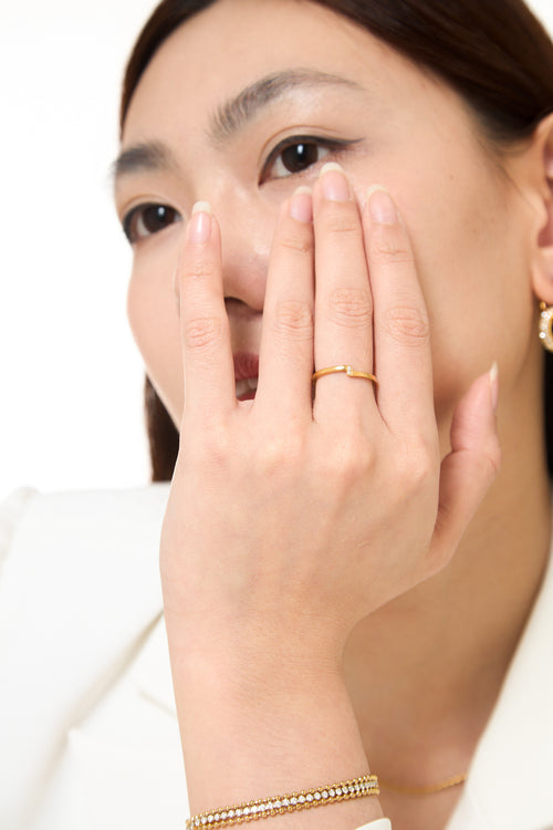 Arrow Pearl Gold Ring