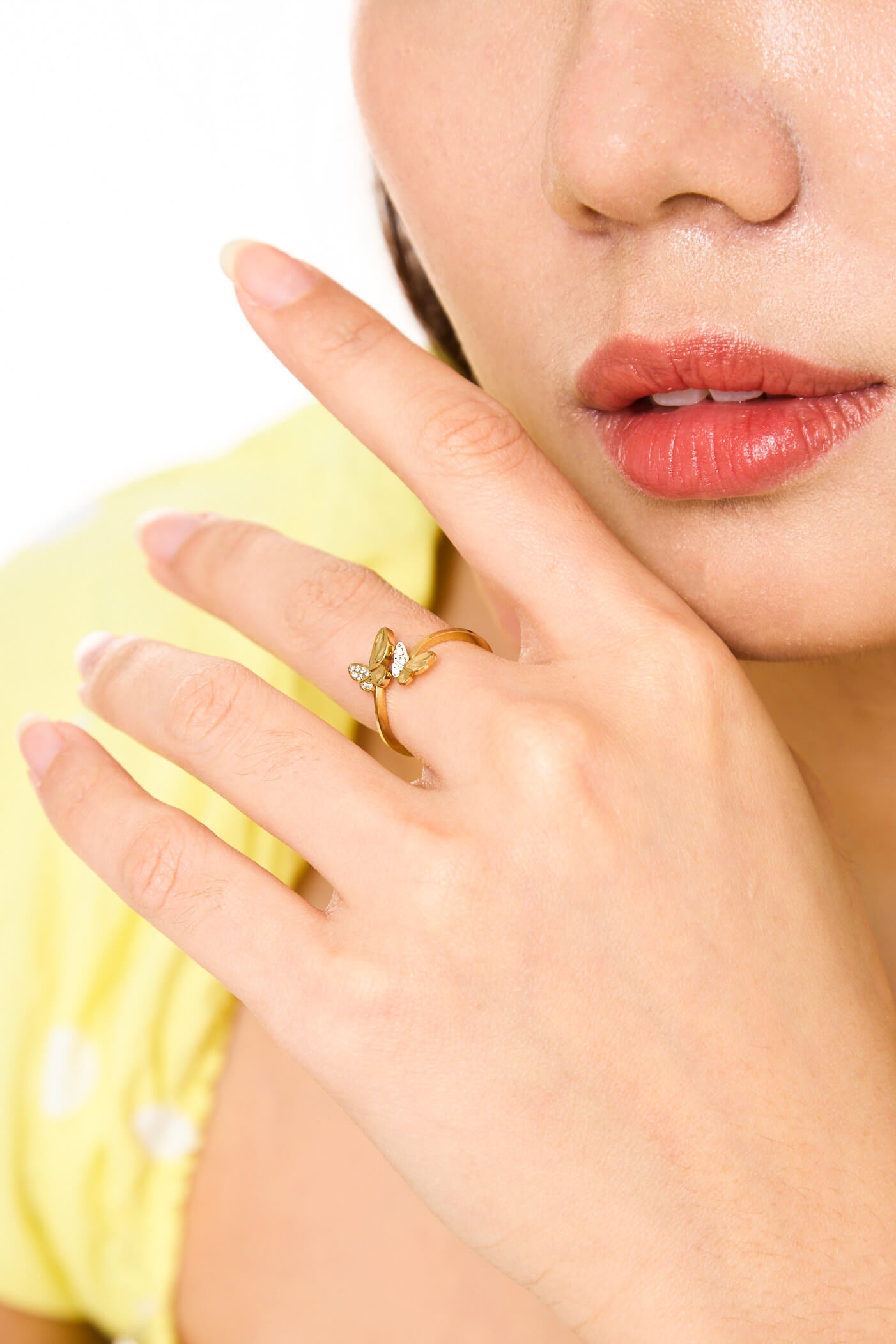 Duo Butterfly Cubic Ring
