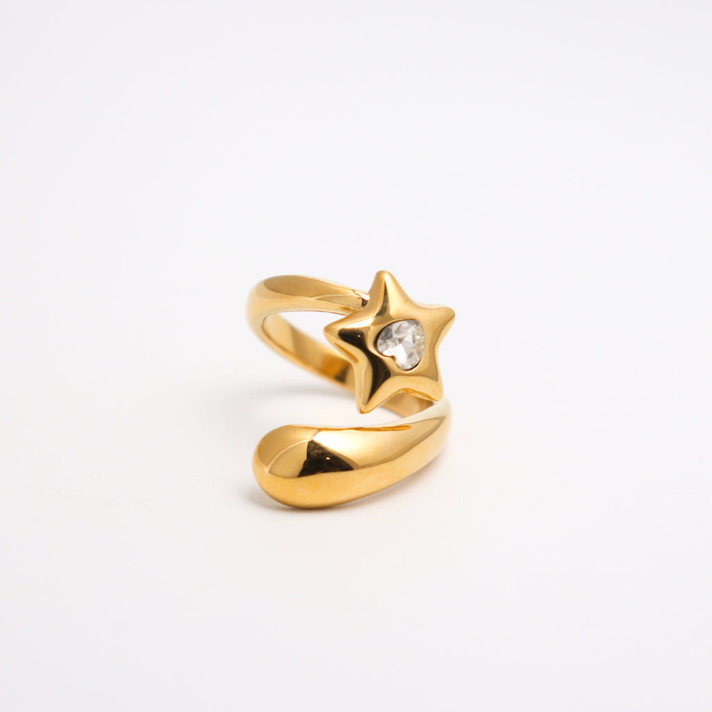 Hearted Meteor Gold Bold Ring