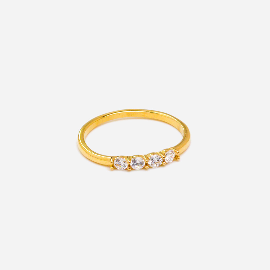 Shimmer Row Gold Ring