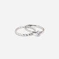 Sparkle Twins Silver Ring