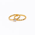 Sparkle Twins Gold Ring