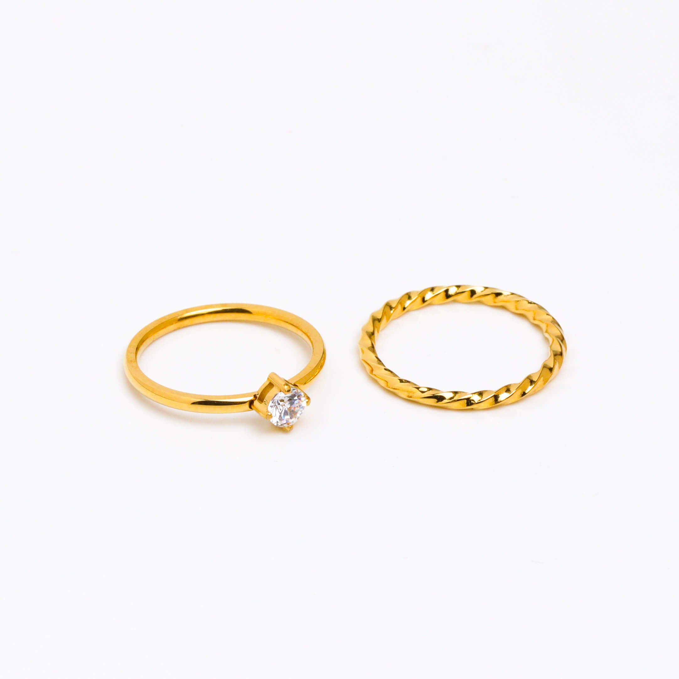 Sparkle Twins Gold Ring
