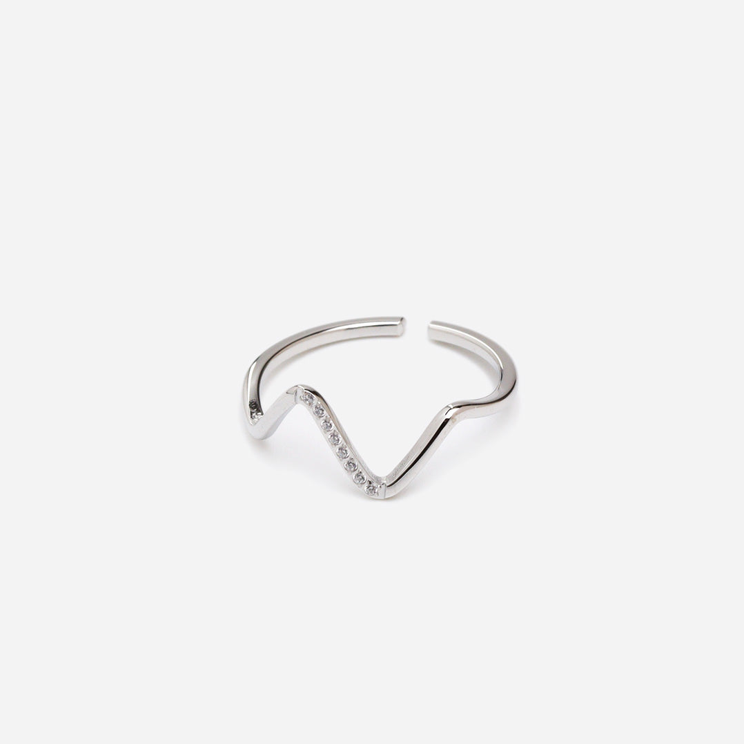 Shimmer Wave Silver Ring