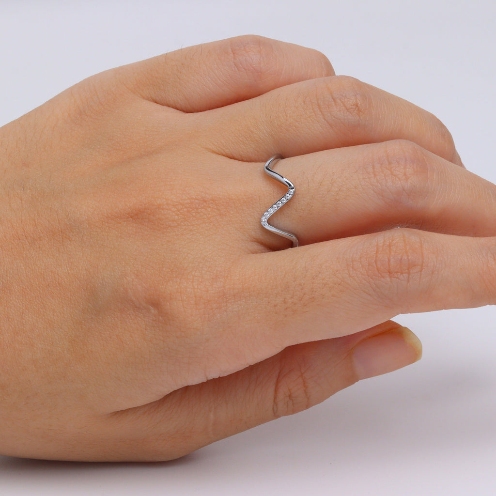Shimmer Wave Silver Ring