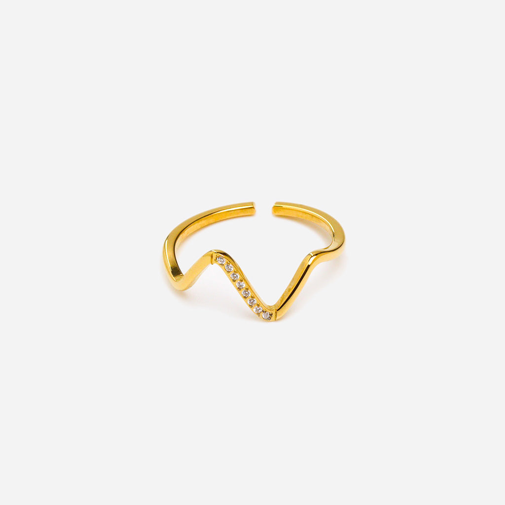 Shimmer Wave Gold Ring