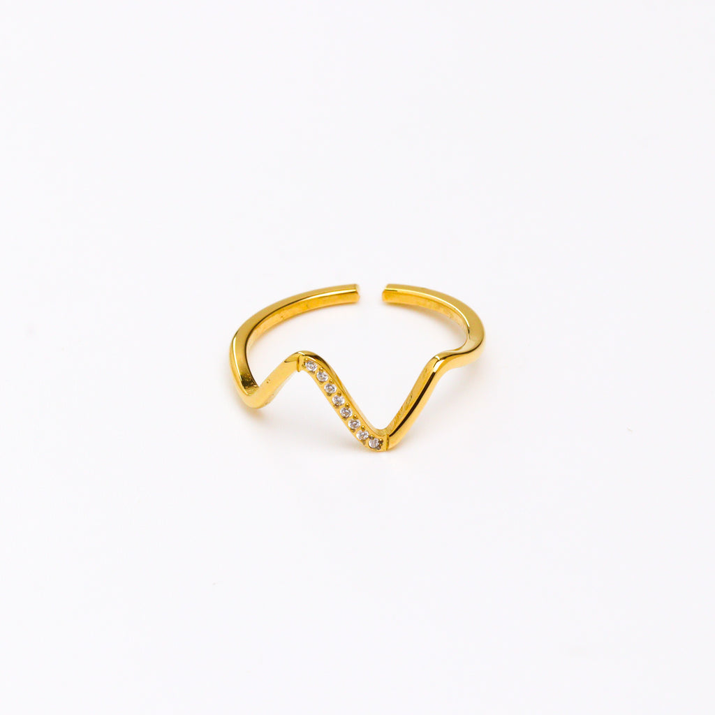 Shimmer Wave Gold Ring