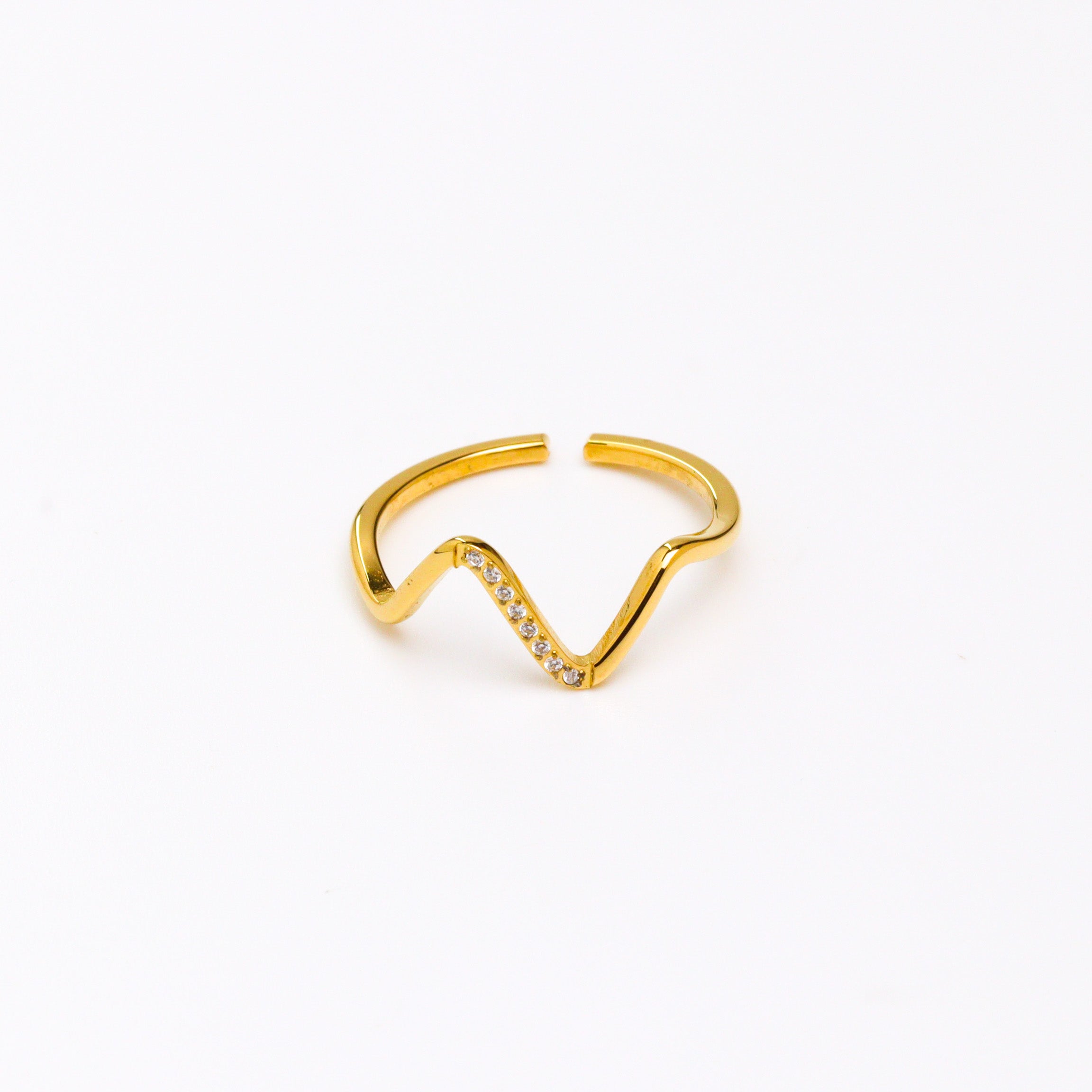 Shimmer Wave Gold Ring
