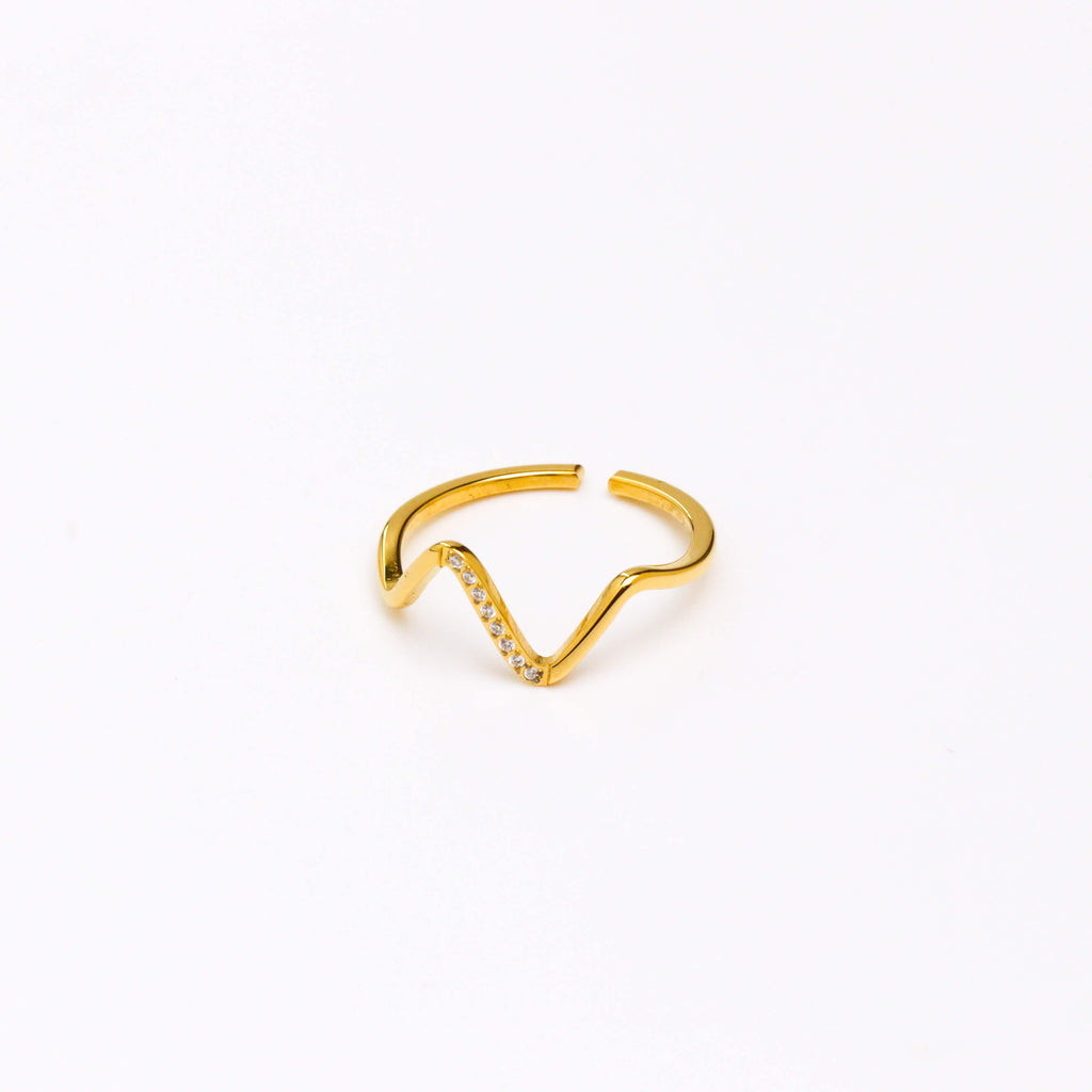 Shimmer Wave Gold Ring