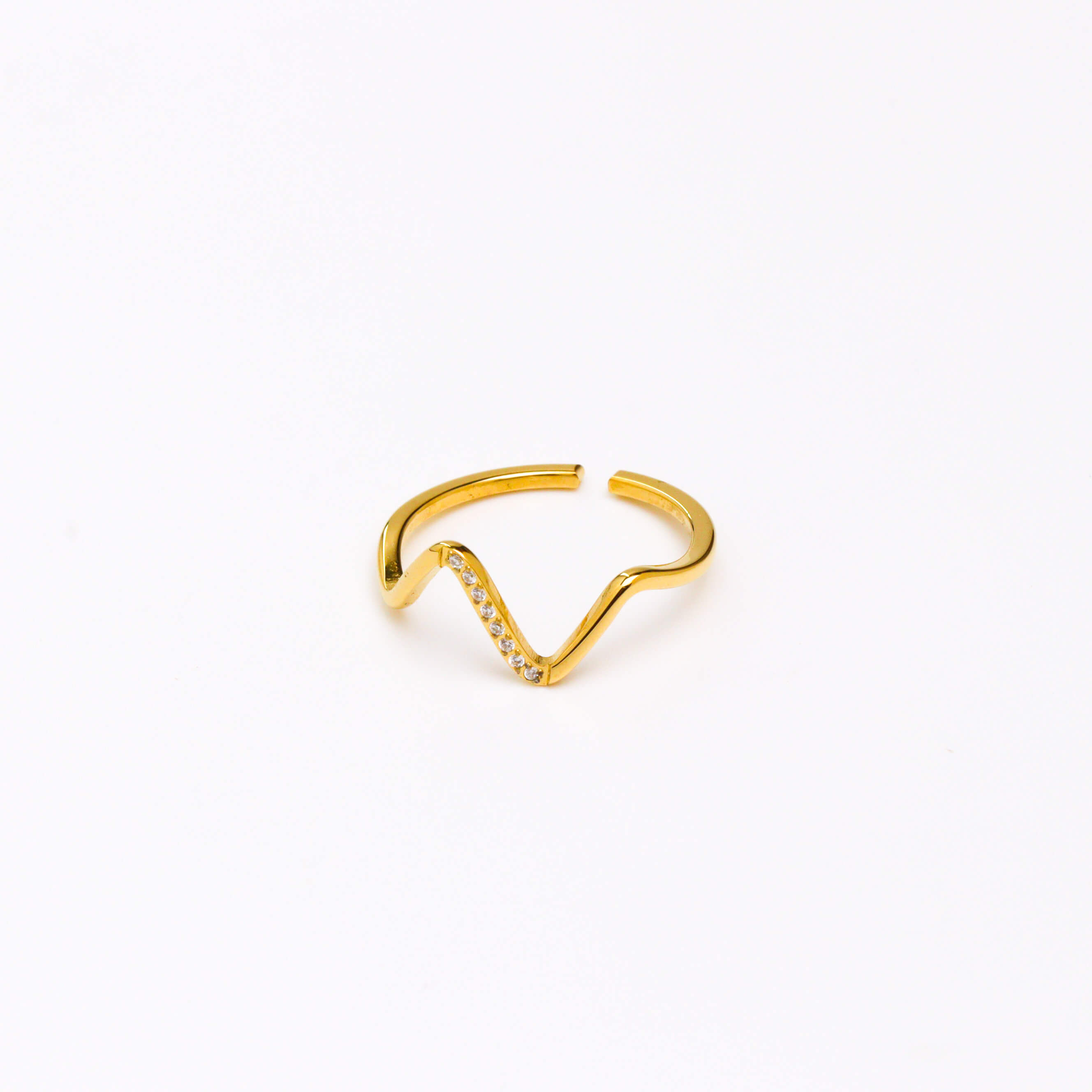 Shimmer Wave Gold Ring
