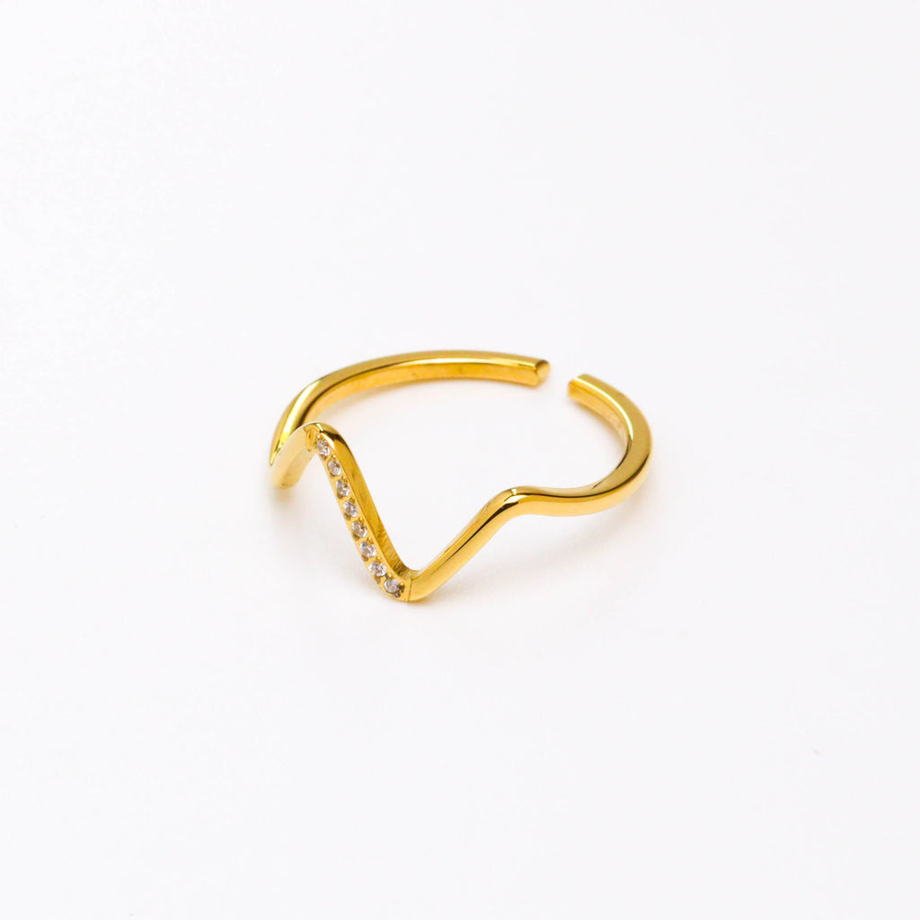 Shimmer Wave Gold Ring