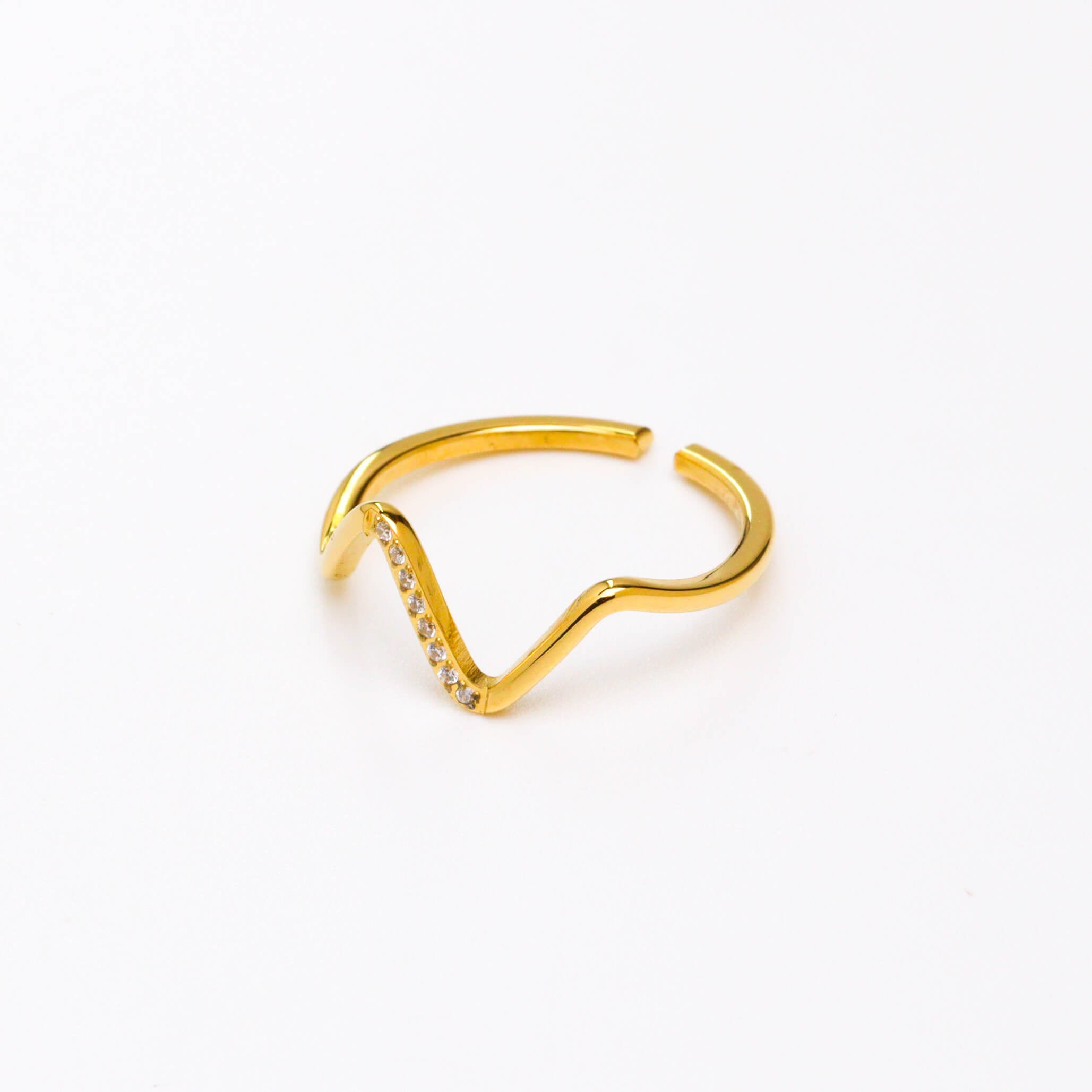 Shimmer Wave Gold Ring