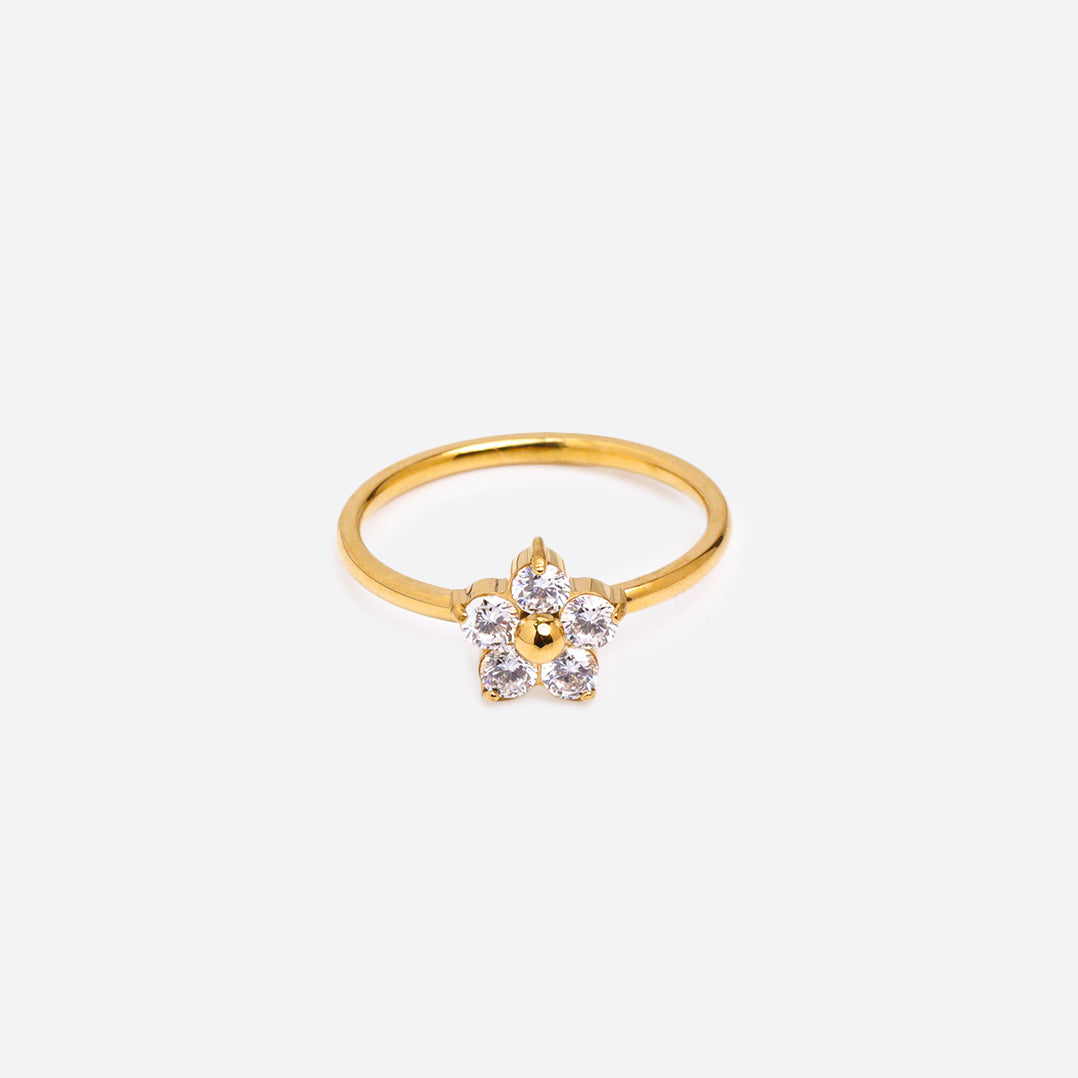 Shinny Plumeria Gold Ring