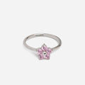 Pink Plumeria Silver Ring