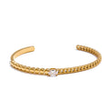 Solitaire Gold Cuff Bangle