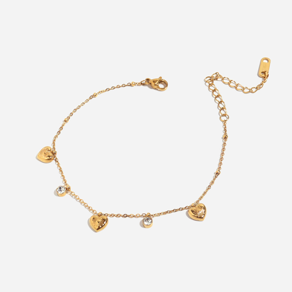 Graceful Hearts Gold Bracelet