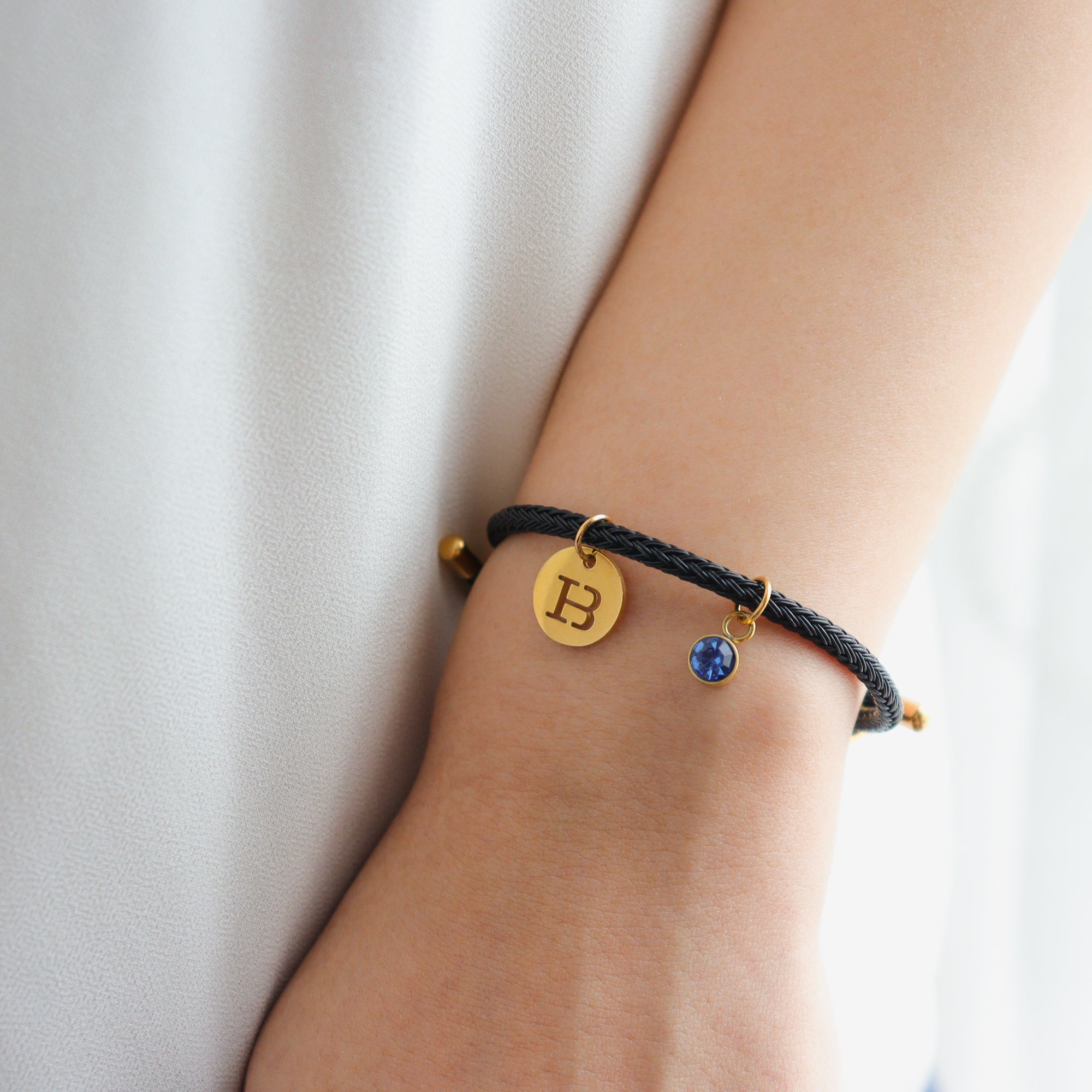 Personalised Birthstone Leather Bracelet
