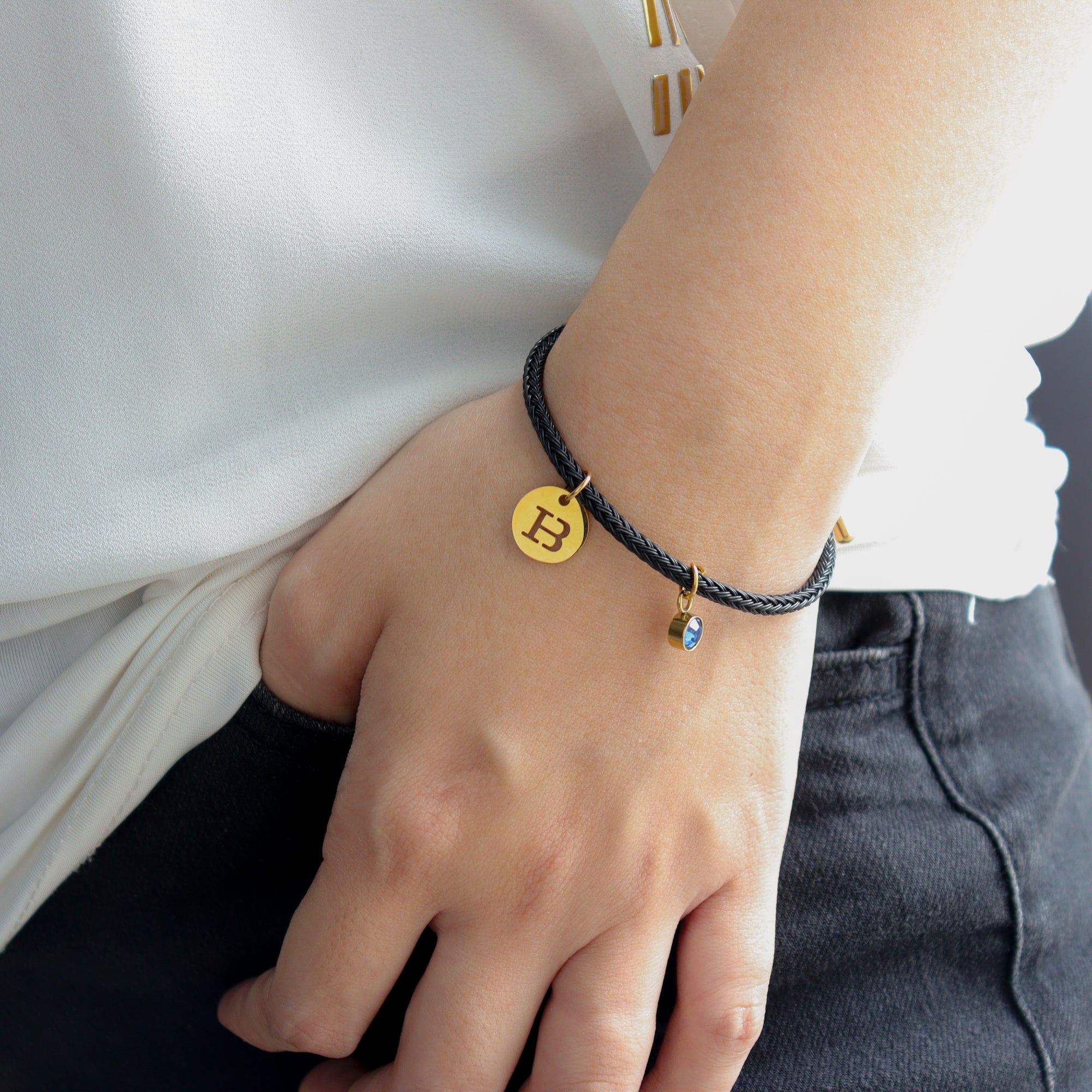 Personalised Birthstone Leather Bracelet