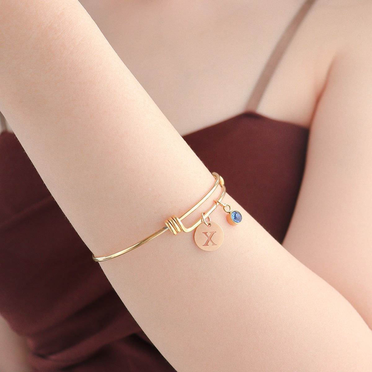 Personalised Birthstone Bangle