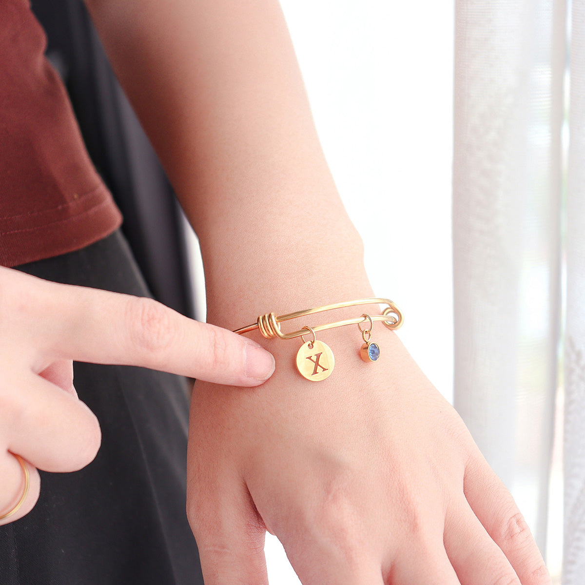 Personalised Birthstone Bangle
