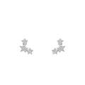 Triple Stars Silver 925 Earrings
