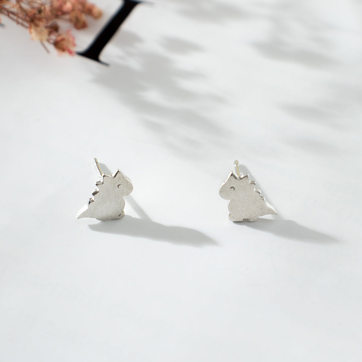 Tiny Dinosaur Silver 925 Earrings