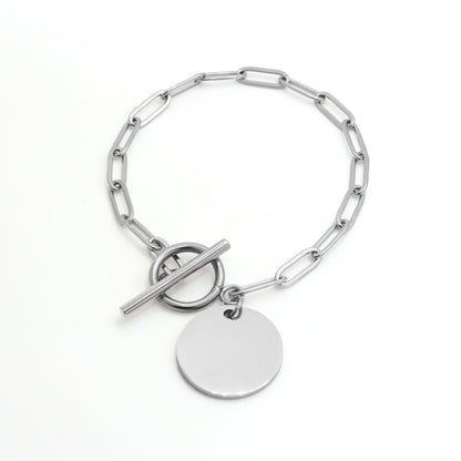 Engrave Your Round Charm Bracelet