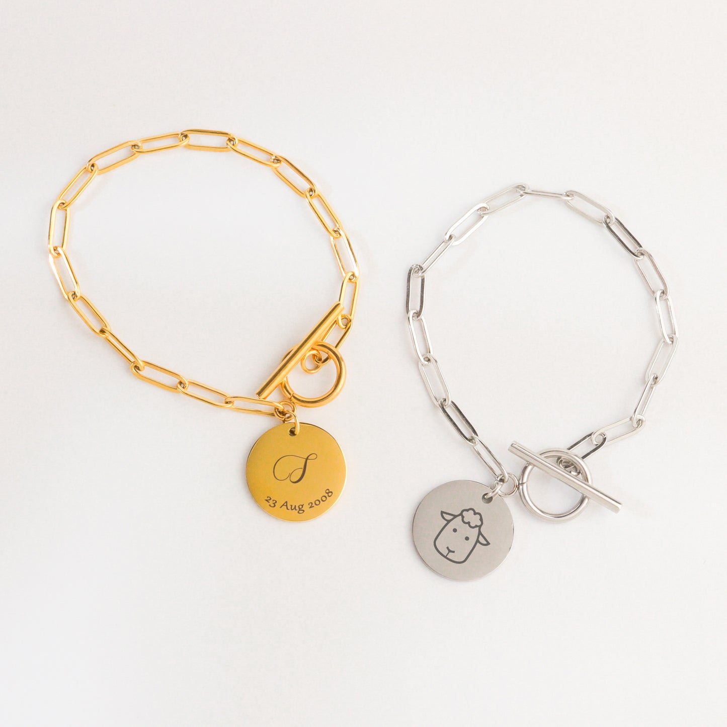 Engrave Your Round Charm Bracelet
