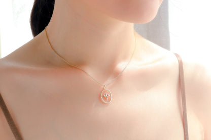 gold necklace with swallow bird