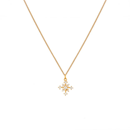 Snow Flake Gold Necklace