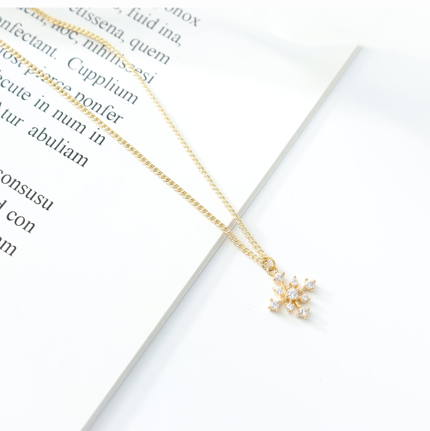 Snow Flake Gold Necklace