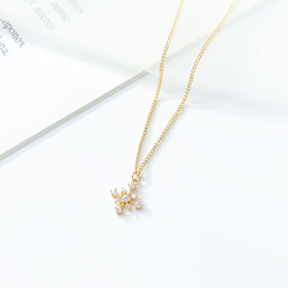Snow Flake Gold Necklace