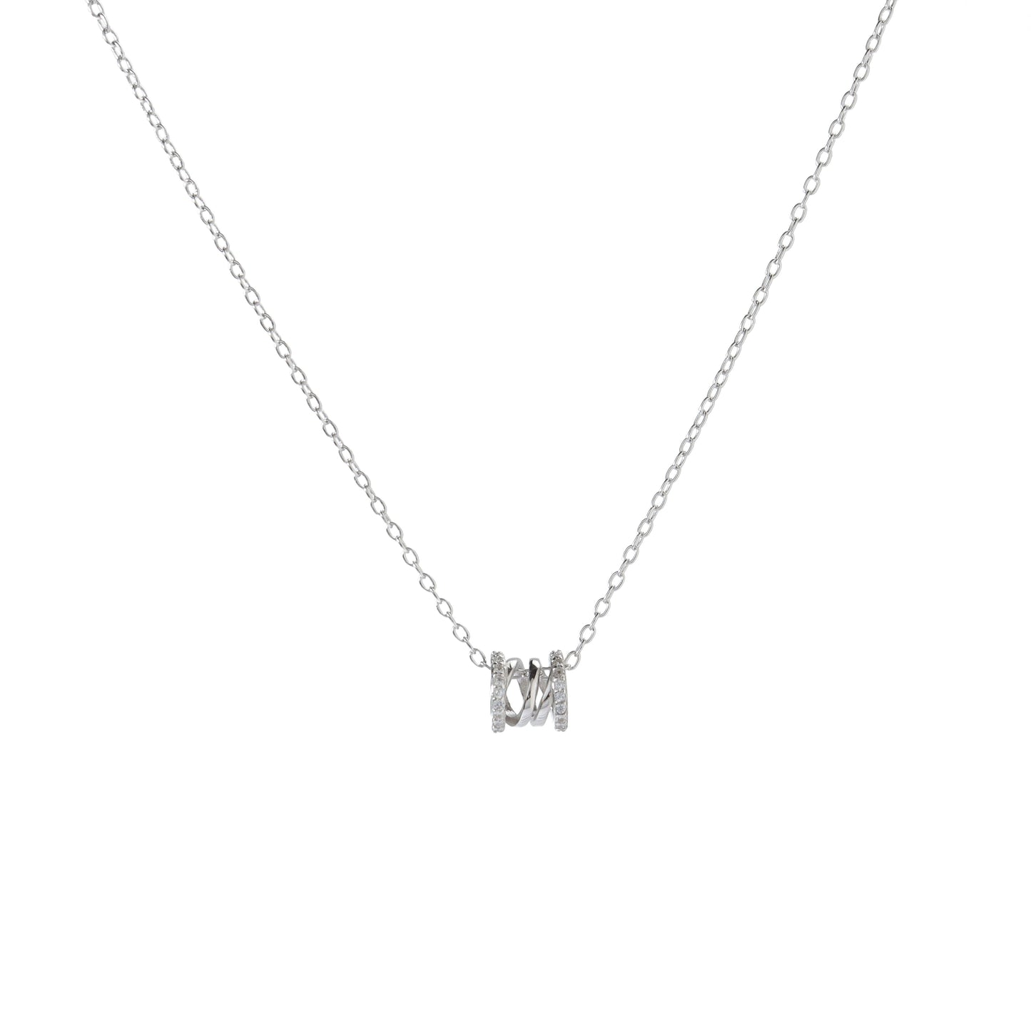Double Helix Silver 925 Necklace