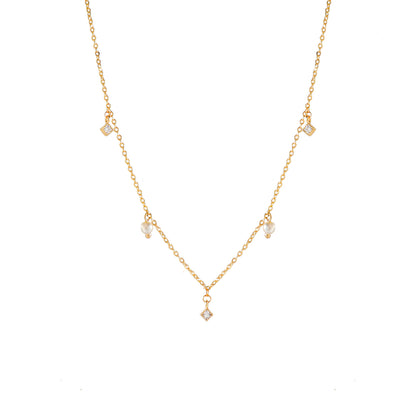 Cubic Pearl Gold Choker Necklace