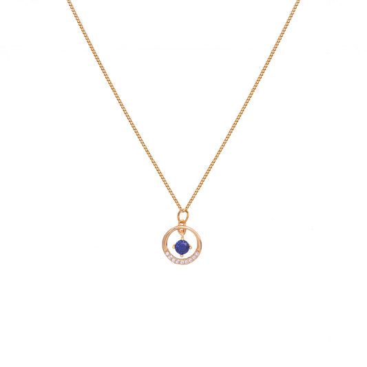 Petite Blue Gold Necklace