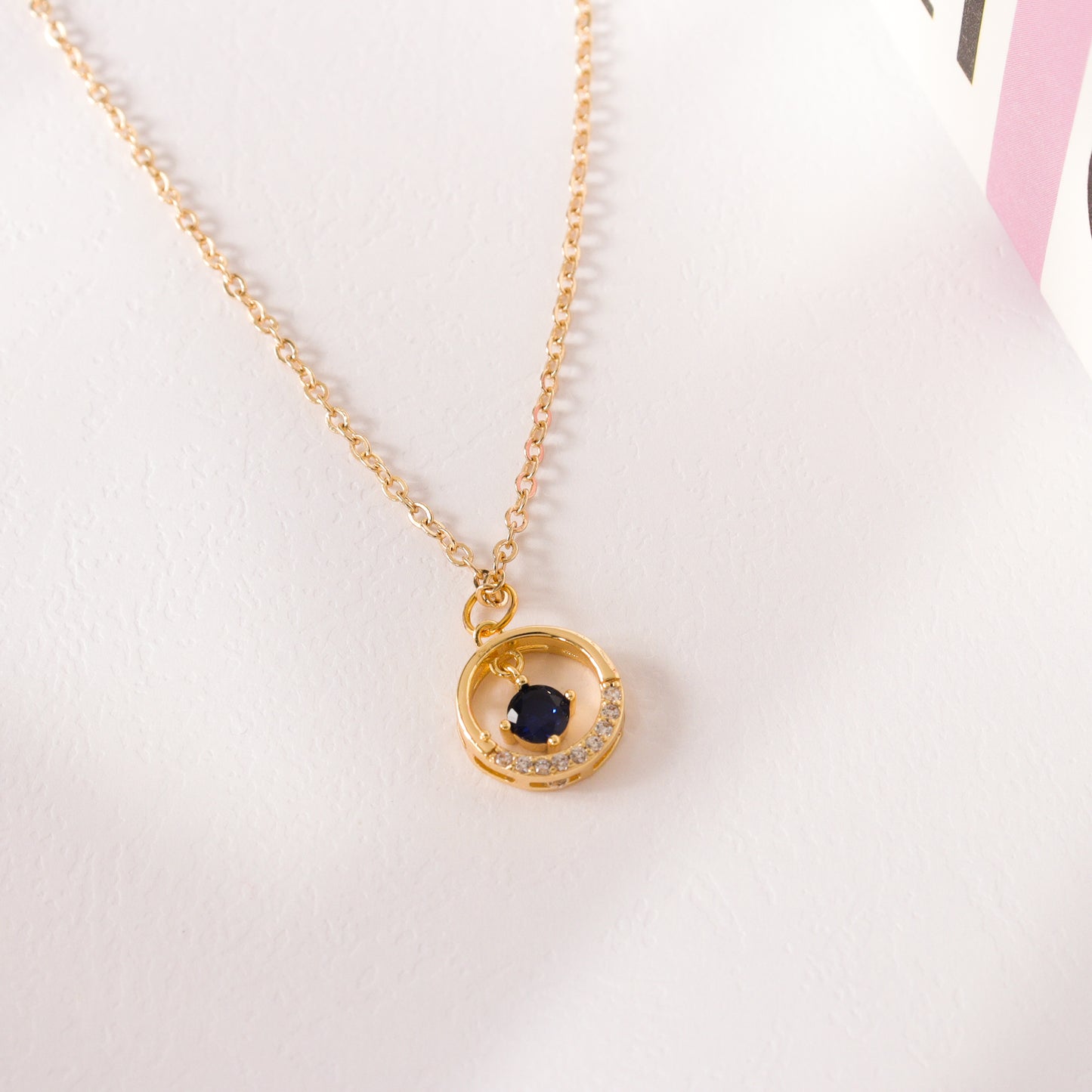 Petite Blue Gold Necklace