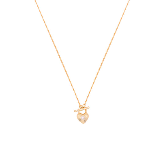 OT Toggle Hearty Pearl Necklace