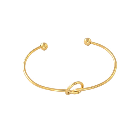 Simple Knot Gold Bangle Bracelet