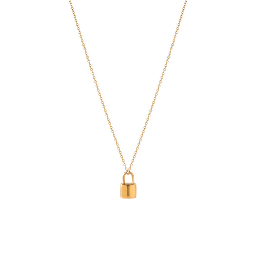 Golden Lock Titanium Necklace