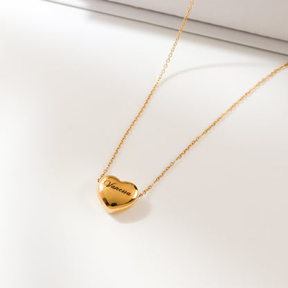 Stole My Heart Gold Titanium Necklace